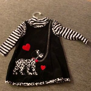 2 piece Dalmatian corduroy dress with long sleeve under shirt! Size 12 months